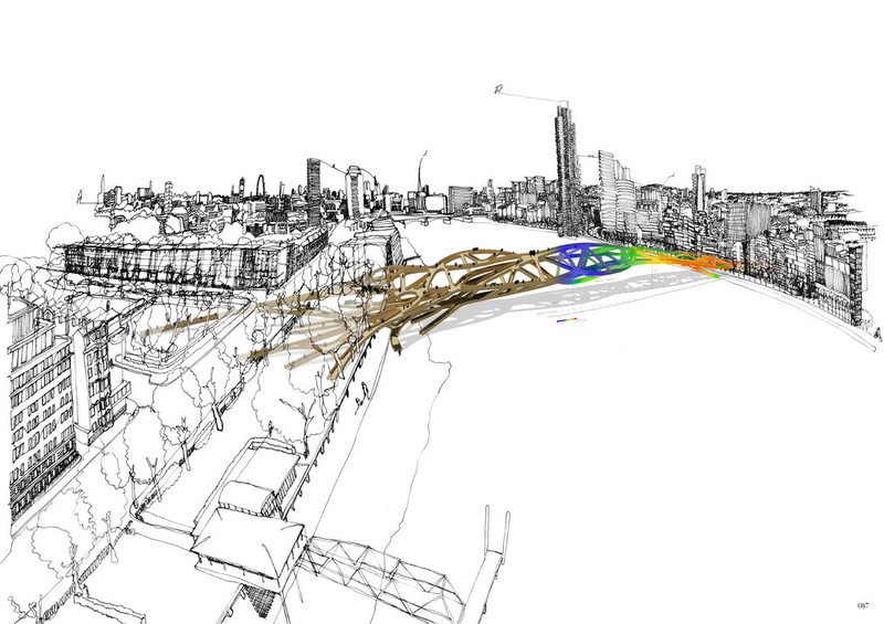 Illustration for article titled The Craziest Designs For London's Newest Pedestrian Bridge